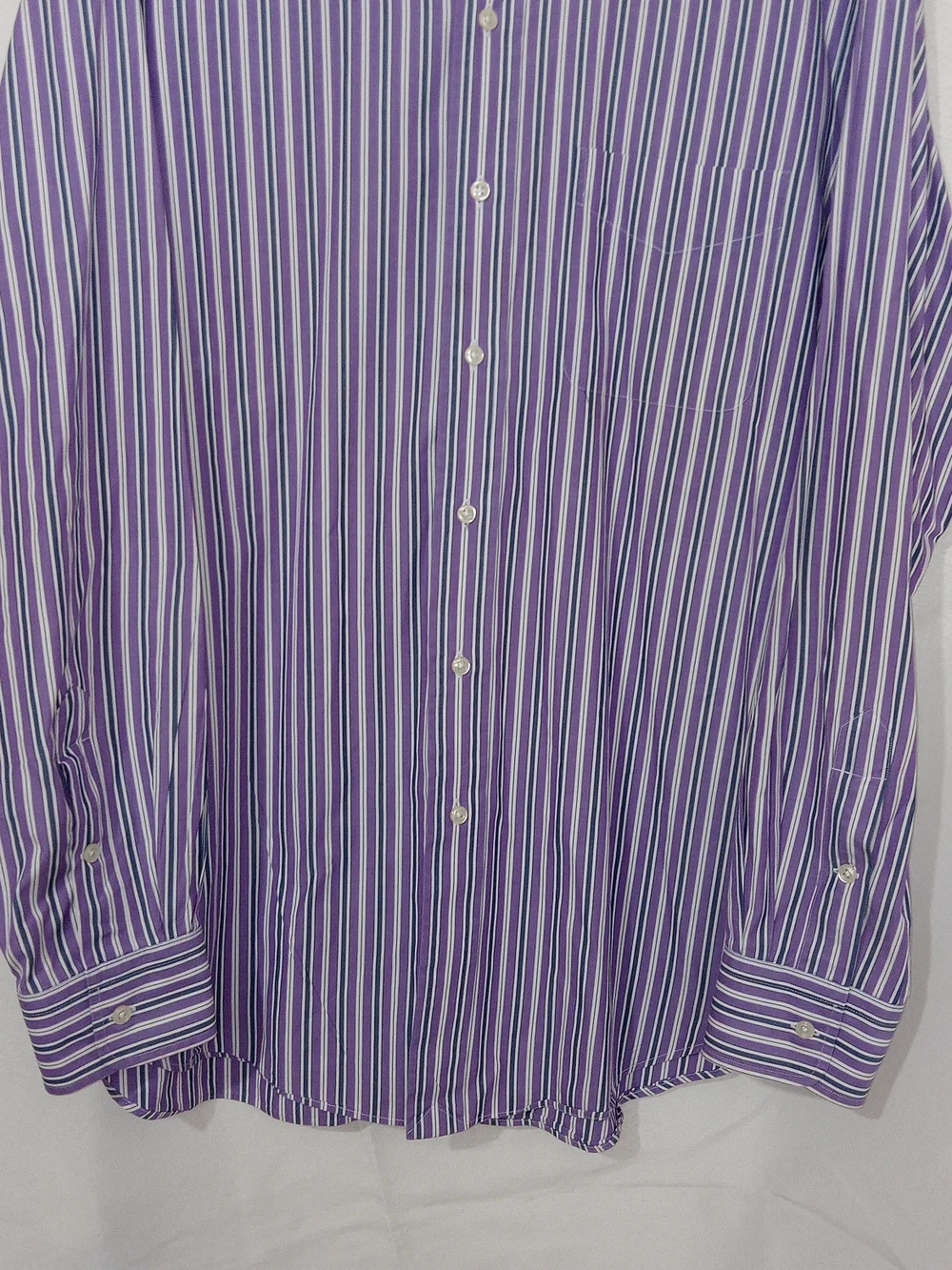 Polo Ralph Lauren Curham Sport Fit L Purple White Stripe Button Shirt Vintage